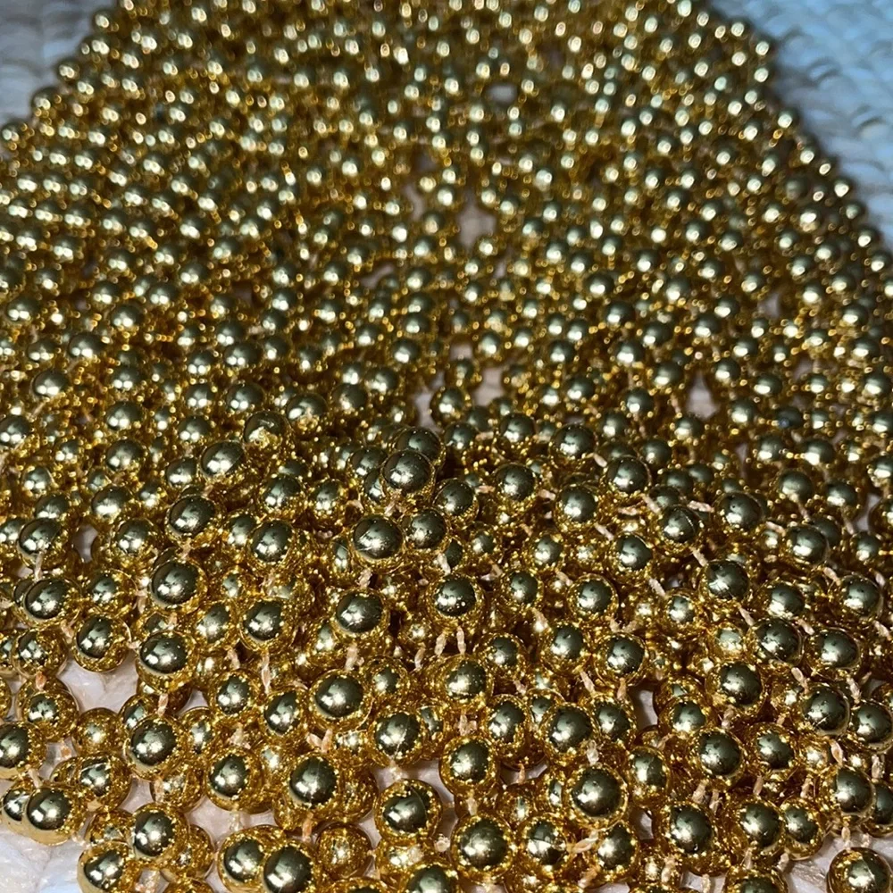 Gold Faux Pearl beads for your Christmas tree 🎄57 Feet and 6”